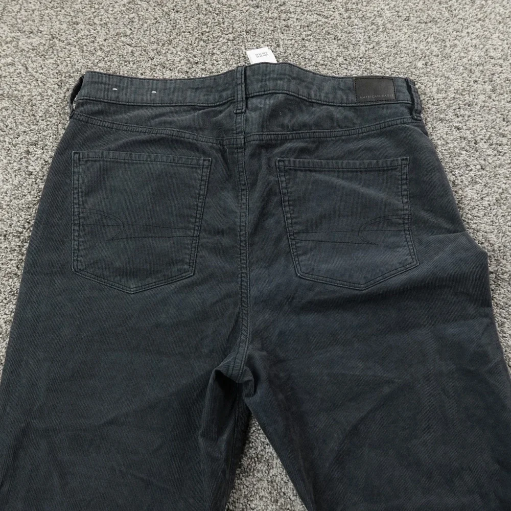 NEW American Eagle Jeans Womens 16 Blue Gray Corduroy Hi Rise Flare Flex Stretch - Picture 12 of 14